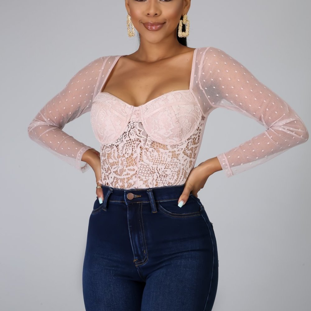 Pink Lace Bodysuit
